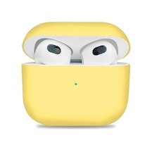 Wozlo Airpods Uyumlu 3 Koruyucu Kılıf - 3. Nesil Silikon Kulaklık Koruma Kılıfı - Sarı