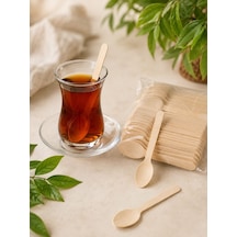 Tek Kullanımlık Ahşap Çay Kaşık 11cm 100 Adet