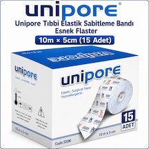 Unipore Elastik Sabitleme Bandı Esnek Flaster 10m 5cm 15 Adet