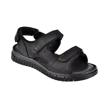 Forelli Hakiki Deri Comfort Cırtlı Kadın Sandalet For-38506 Siyah Nubuk-siyah Nubuk Siyah