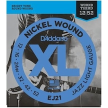 D'addario Ej21 Nickel Wound Elektro Gitar Tel Seti - 12-52 Jazz L
