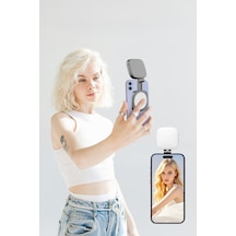 Şarjlı Aynalı Manyetik Led Selfie Işığı 3 Renk Modlu Telefon Video Çekim Ve Makyaj Işığı