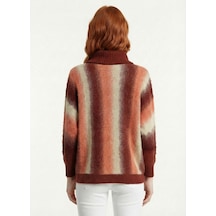 Neden Tekstil Kadın Oversize Fit Yarım Balıkçı Yaka Kazak - Çok Renkli