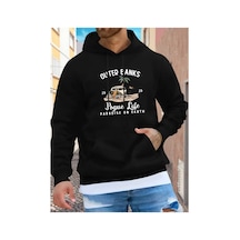 Medinenur Pogue Life Baskılı Kapüşonlu Sweatshirt Siyah