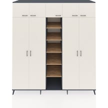 Kronos Dolap 12 Raflı 9 Kapaklı 2 Askılı 220x59x243 Antrasit-aytaşı/çam Aytası/atlas Çam