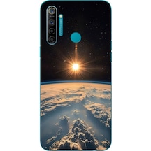Realme 5i Uyumlu Uzay Günbatımı Baskılı Silikon Kılıf Renkli