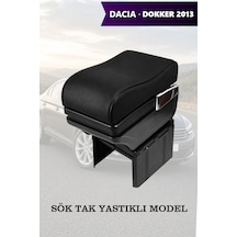 Dacia Dokker 2013 Uyumlu Lüks Tip Bardaklıklı Kol Dayama Siyah Renk Küllüklü