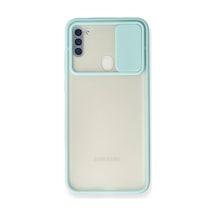 Galaxy  Uyumlu  A11 Kılıf Palm Buzlu Kamera Sürgülü Silikon - Turkuaz