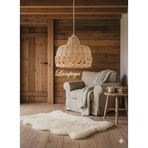 Lampega Rattan Bambu Hasır Avize Ceviz