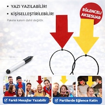 Kişiselleştirilebilir Ok İşaretli Mesaj Tacı 2 Li Flzdgnkr - 38 Set Sarı-kırmızı