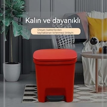 Jzcat10l Çöp Kutusu Ayakla Çalıştırılan Kapaklı Yarık Mutfak Tuvalet Banyo Sessiz Ev Sınıfı Plastik Kova - Açık Mavi