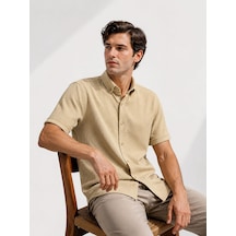 Classics Men Reeport Likralı Kısa Kol Slim Fit Çizgili Gömlek - 7640 Bej Classics Men Reeport Likralı Kısa Kol Slim Fit Çizgili Gömlek - 7640 Bej