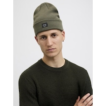 Jack&jones Addıtıonals Erkek Logo Detaylı Bere - Dna - 12092815 Dusty Olive