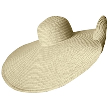 Ww Plaj Şapkası Büyük Katlanır Geniş Brim Güneş Plaj Hasır Şapka Anti Uv Plaj - Bej
