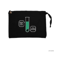 Zepplin Giyim Kimyager Formül Siyah Clutch Astarlı Cüzdan / El Çantası Siyah