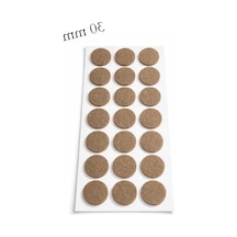 Yuvarlak Yapışkanlı Keçe Ped, 30mm, Kahverengi, Zemin Koruma İçin 6395751