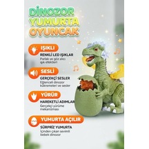 Işıklı Sesli Yürüyen Hareketli Kanatlı Sürpriz Yumurtalı Elektronik Ejderha Oyuncak 30 Cm