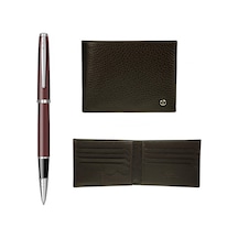Scrikss Vintage 53C Bordo Roller Kalem Ve Siyah Cüzdan Seti