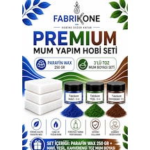 Premium Mum Yapım Hobi Seti - Parafin Wax 250 Gr - 3'lü Toz Mum Boyası Seti - Mavi, Yeşil, Kahverengi Bkfabpw2503mykh Karışık