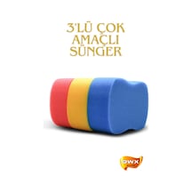 Yumuşak Oto Yıkama Süngeri Araç Yıkama Süngeri Araba Yıkama Süngeri Renkli Çok Amaçlı Sünger 3 Adet