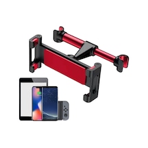 Store Araç Telefon Ve Tablet Tutucu, Arka Koltuk Montajlı Seyahat İçin Kırmızı