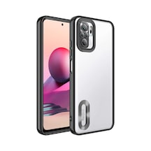 Redmi Note 10 Kılıf Kamera Korumalı Logo Gösteren Klfs Omega Kapak - Siyah Siyah