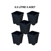 Grow Wizard Plastik Kare Saksı 0.5 Litre 5 Adet