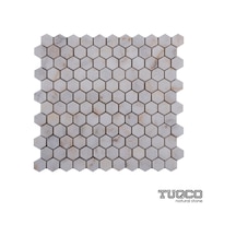 Tuqco Doğaltaş 1'' Hexagon Golden Eskiitme Mermer Mozaik