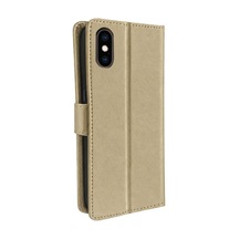 Apple İphone Xs Trend S Plus Kapaklı Kılıf - Gold