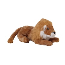 Küçük Yatan Aslan Kahve Peluş 45 Cm
