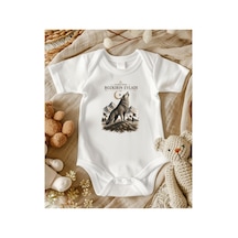 Lupi Bozkurt Desenli Bebek Zıbın ekru