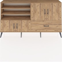 Arges Konsol 5 Raflı Tek Çekmeceli 4 Kapaklı 176x30x99 Çam-çam Çam-çam