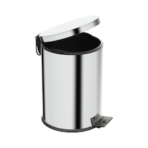 Aqua Bagno Basic Çöp Kovası - Pedallı 12 L, Parlak Krom Paslanmaz / 35.99.57.03.01 Çok Renkli