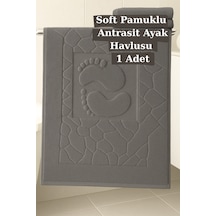 Buççin Online Mağaza Ayak Havlusu-ayak Paspası-banyo Paspası 50x70 1 Adet Orta 6 - 12 Mm Pamuk Gri Çok Renkli