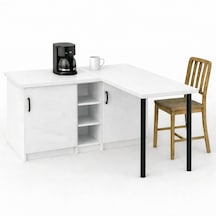 Sara L Mutfak Adası - 2 Kapaklı - Çok Amaçlı Dolap - Alt Modül - Kiler - 130 Cm Beyaz
