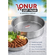 Paslanmaz Çelik Çiğ Köfte Tepsisi Leğen 9 Cm Derinlik No : 7 Çapı: 57 Cm Bej