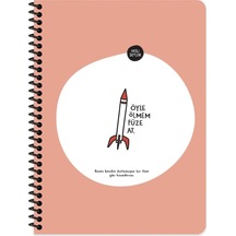 Hisli Şeyler 18.5x25 Çizgili Defter - Öyle Ölmem Füze At Beyaz