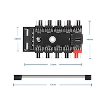 10 Port Fan Çoğaltıcı Hub Kartı Ide Güç Giriş Soketi 12V 3 4 ...