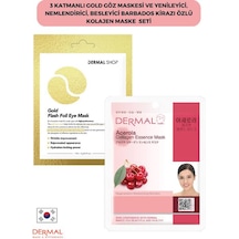Dermal 3 Katmanlı Gold Göz Maskesi + Barbados Kirazı Özlü Kolajen Maskesi 23 G