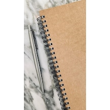 Spiralli Notebook, Kraft Kapaklı, A5 Boyut 15x21 Cm , 100 Yaprak Kareli