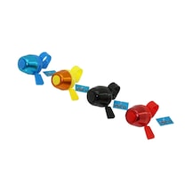 İbico İ18-019 Cırcırlı Bisiklet Zili - Dik Yuvarlak Renkli Metal Kapaklı- 20'li Paket Çok Renkli