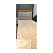 Merinos Modern Line Tek Kişilik Peluş Battaniye Bej
