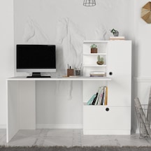 Dekorister Merinos Kitaplıklı Çalışma Masası Beyaz Dekorister Merinos Kitaplıklı Çalışma Masası Beyaz