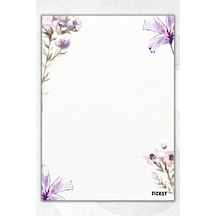 A5 Çiçek Bloknot Çizgisiz Defter - 50 Yaprak - Memopad - Notepad - Not Defteri - Not Kağıdı - 0897 Çok Renkli