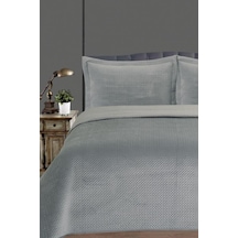 Toskana Çift Kişilik Lüks Kadife Yatak Örtüsü Gri Gri