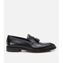 Hotiç Erkek Deri Siyah Püskül Detaylı Klasik Loafer