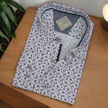 Pamuklu Uzun Kollu Erkek Gömlek Slim Fit Kalıp -9809 Beyaz