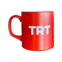 Trt Logolu Kırmızı Kupa Bardak Beyaz - Çok Renkli
