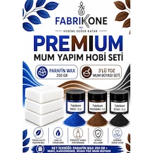 Premium Mum Yapım Hobi Seti - Parafin Wax 250 Gr - 3'lü Toz Mum Boyası Seti - Mavi, Kahverengi, Siyah Bkfabpw2503mkhs Karışık