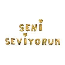 Seni Seviyorum Folyo Balon 40 Cm Gold Renk